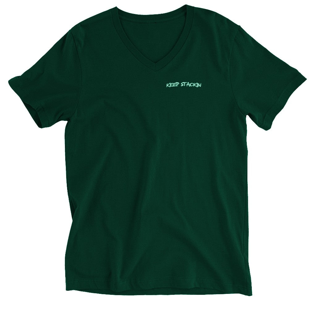 Short Sleeve V-Neck T-Shirt Keep Stackin