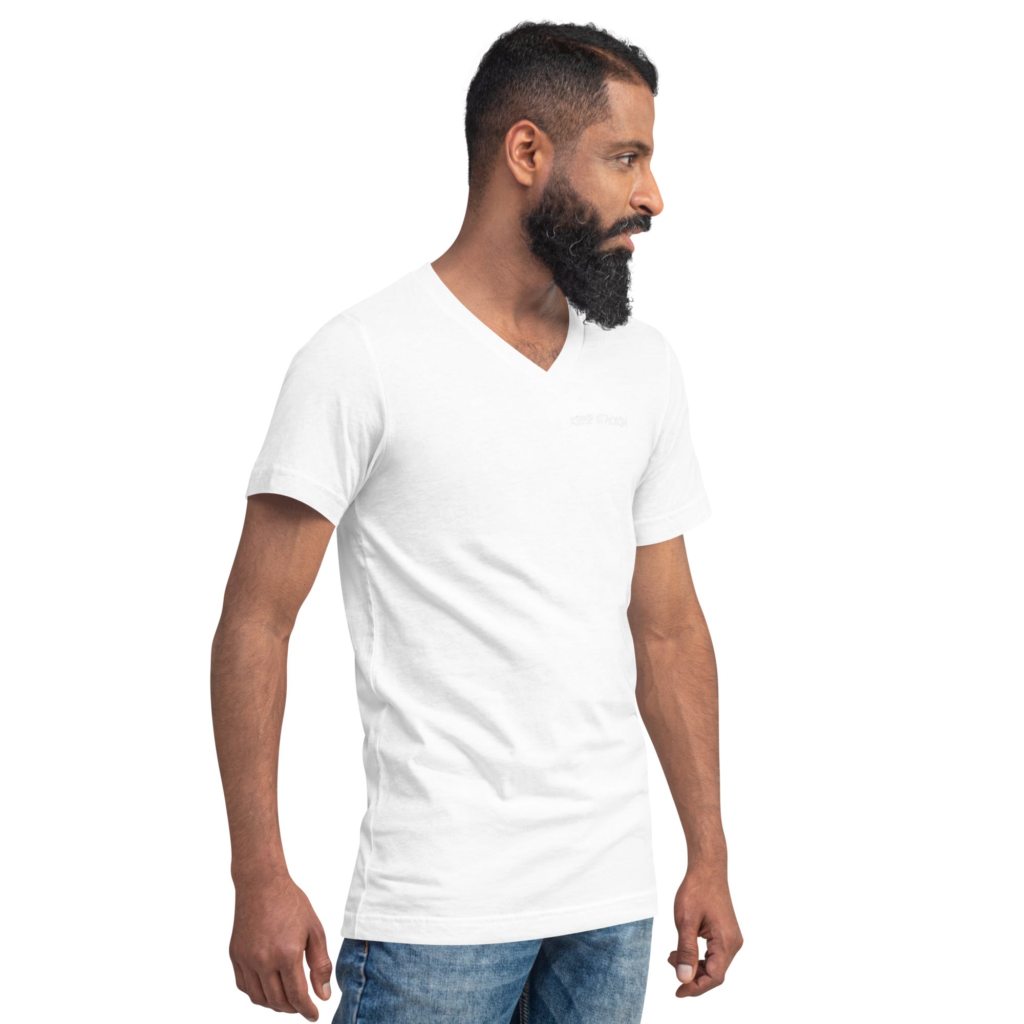 Unisex Short Sleeve V-Neck T-Shirt Keep Stackin